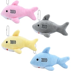 4 Pcs Shark Plush Toys, 10 cm Soft Mini Animal Plush Figures - Perfect Party Favors & Classroom Prizes
