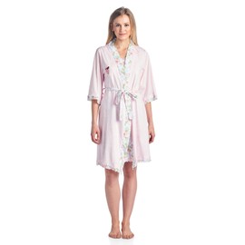 Casual Nights Women's Sleepwear 2 Piece Nightgown and Robe Set - Pink - Large