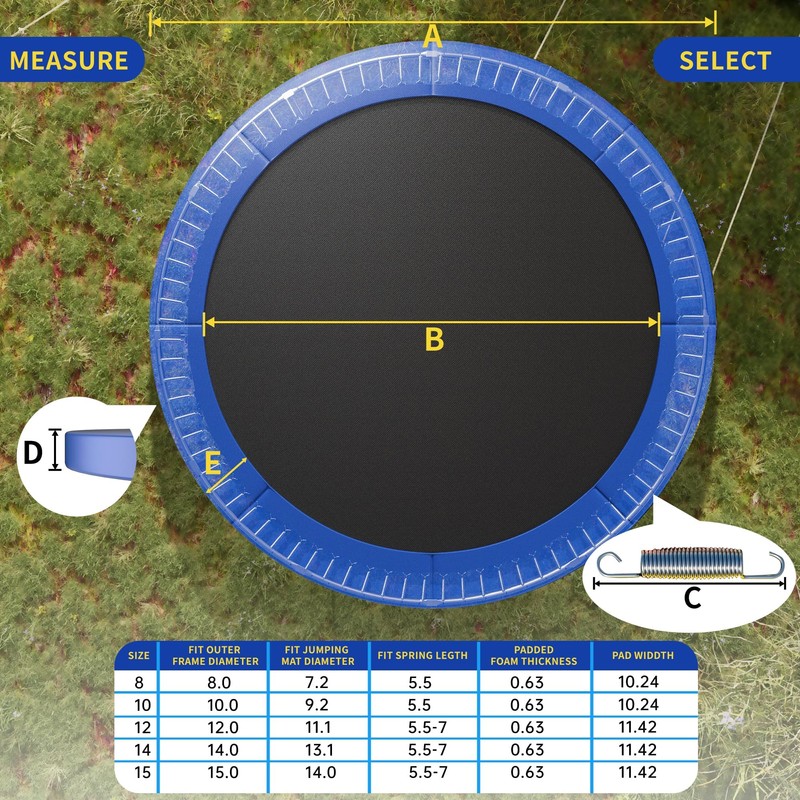 Blanketown 14FT Trampoline Safety Pad, Universal Replacement Trampoline Springs Cover,