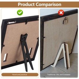 Pet Memorial Picture Frame 9-Inch, Wooden Dog Cat Photo Frame with Stand, 3D Display Memorial Photo Frames, Pet Remembrance Gift for Dog Cat Loss, Sympathy Keepsake for Tabletop Use (Black2)