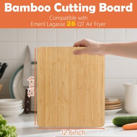 Cutting Board for Emeril Lagasse 26 QT Extra Large Air Fryer, Heat Resistant Bamboo Cutting Boards with Heat Resistant Silicone Feet for Emeril Lagasse Air Fryer Accessories