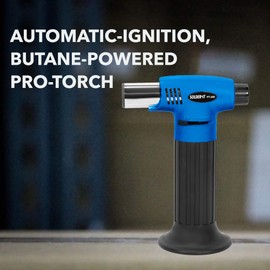 Solder-It Blue Pro-Torch PT-200 | Mini Butane Torch Lighter | Compact Blow Torch, Soldering Tool, and Grill Lighter | Waterproof Piezo Electronic Ignition System | For Soldering, Brazing, and Plumbing