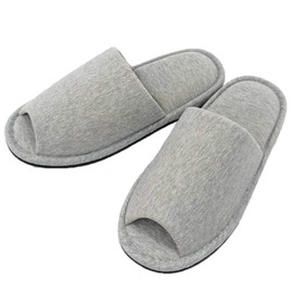 Men's Knitted Slippers, Sewn Outside, Size LL, Up to Approx. 11.4 inches (29 cm), Made in Japan, Jumbo, Washable, Loose, gray