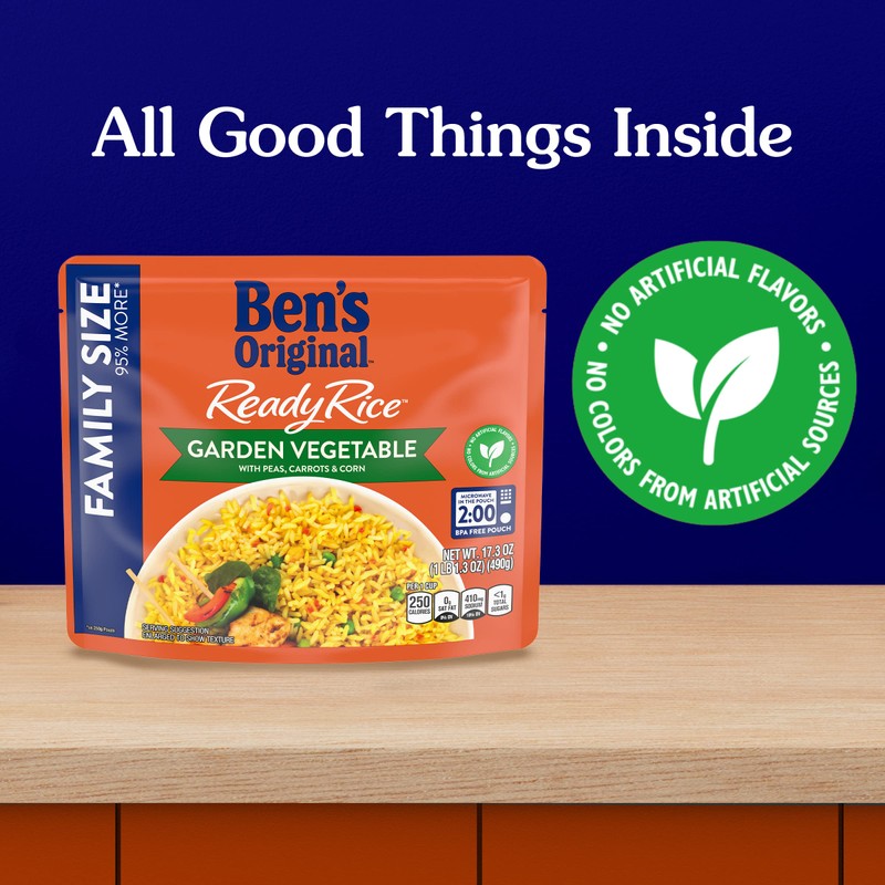 BEN'S ORIGINAL READY RICE Garden Vegetable Medley Flavored Rice, Family