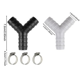Wmzjnljy 2pcs Y-Type Washing Machine Hose Connectors Washing Machine Waste Pipe Connector with 16-27mm Hoses for Universal Drain Hose Connector Compatible with 6 Hose Clamps(Z118-2)
