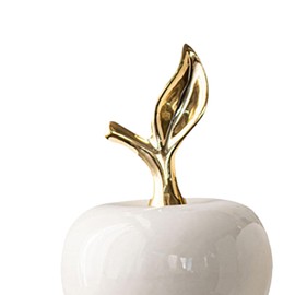 Fenteer Ceramic Apples Figurine,Apples Statue Gifts Tabletop Ornament Fruit Sculpture for Home Entryway Living Room Office Decoration, White, Small