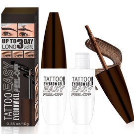 Easy Peel off Eyebrow Gel, Black Tattoo Eyebrow Gel Easy Peel Off, Up to 3 Days Natural & Waterproof Brow Color, Easy to Use at Home for Fuller & Defined Looking Brows -04