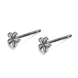 Silver 925 Earrings, Flowers, Small, Small, 0.2 inches (4 mm), 18K Coating, Hypoallergenic, Sterling Silver, No Gemstone