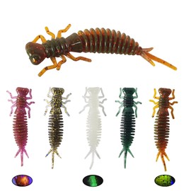Eupheng 2.16"/2.95"/4" Dragonfly Larva Soft Plastic Fishing Lures, Finesse Soft Lure Lifelike Worm Jig Soft Bait for Bass, Trout, Sinking Deepwater