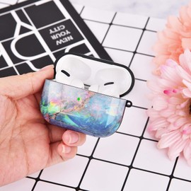 AirPods Pro 2nd Generation/1st Generation Case (2023/2022/2019)-KOREDA Cute Marble Design Airpods Pro 2 Case Protective Hard Cover for Girls Women Men with Keychain for Airpods Pro 2nd/1st Gen