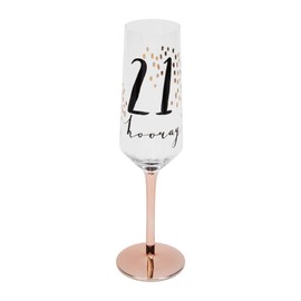 Widdop And Co Hotchpotch Luxury Champagne Prosecco Flute Glass Rose Gold Stem 21st Birthday