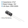 uxcell 47uF 16V 5x11mm Electrolytic Capacitor, Radial Leads Aluminum Capacitors