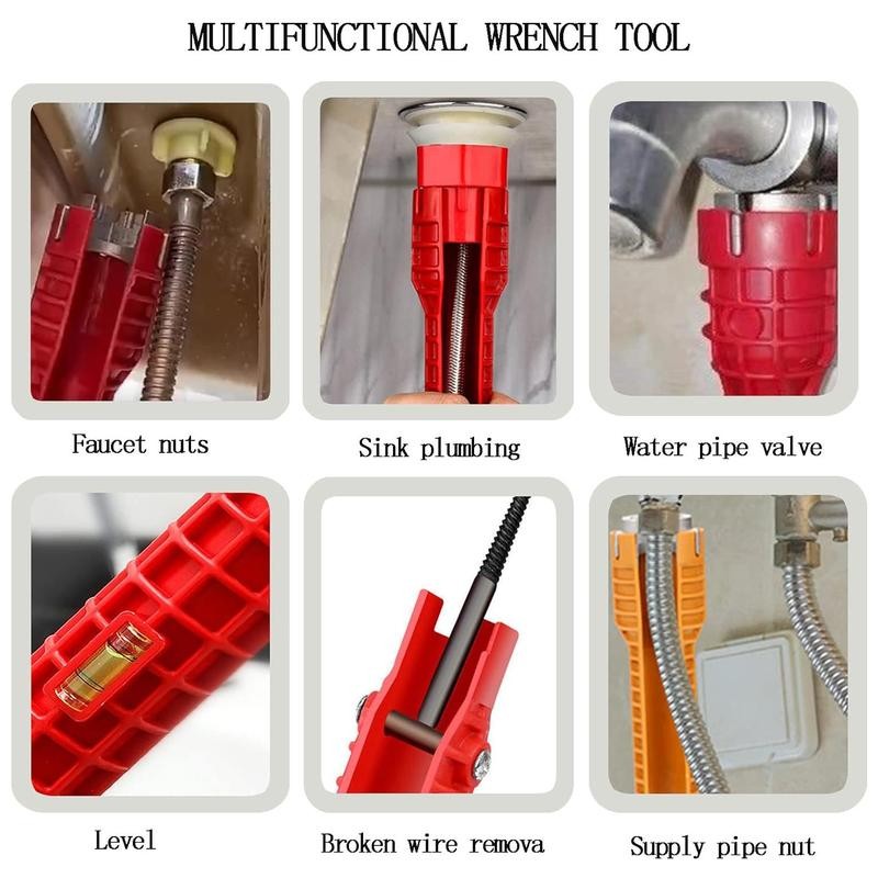 Multifunctional Faucet Wrench (1 Count), Sink Faucet Installer Tool, Basin Wrench