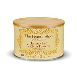 The Peanut Shop of Williamsburg Extra-Large Handcooked Lightly Salted Virginia Peanuts Williamsburg Peanuts Non-Gmo Kosher Gluten-Free No Preservatives - 32 Oz Tin