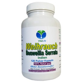 Frankincense Boswellia Serrata 120 Powder Capsules Natural Pure Not High Dose No Extract Without Additives No Fillers 26396