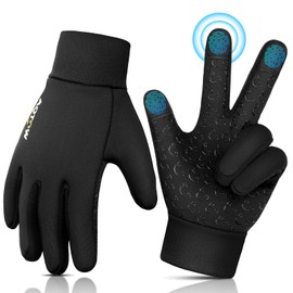 AOTOW Children's Winter Warm Running Gloves Touchscreen Thermal Cycling Gloves Children's Gloves Non-Slip Sports Gloves Windproof Winter Gloves with Fleece Lining for Running Cycling Hiking