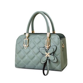 NICOLE&DORIS Women Handbags Designer Top Handle Shoulder Bags Tote Crossbody Bag for Ladies PU Leather Bag with Petal Pendant Green