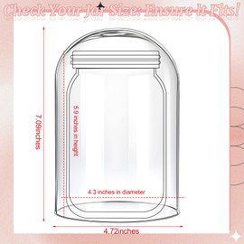 LOYIM Sourdough Starter Glass Dome for Heating Pad Accessories Fits Jar up to 4.33'' Diameter x 5.9'' Height Reusable Sturdy Clear Glass Cover for Home Bread Baking Supplies