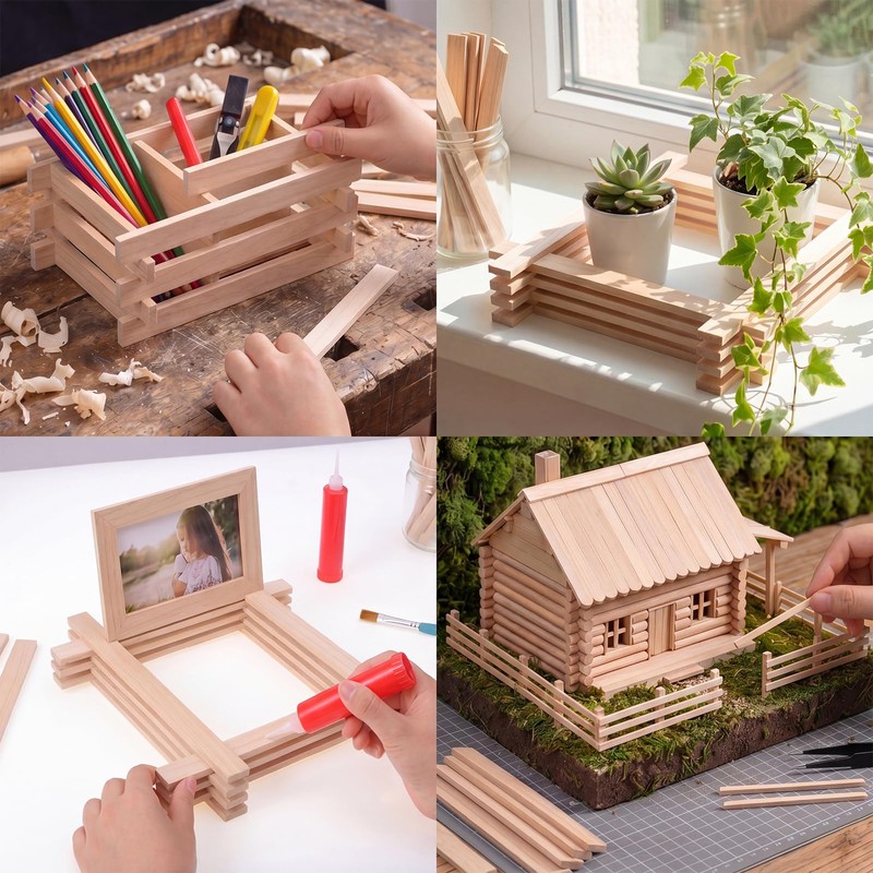20 Pcs Wood Strips Slats1/4 x 1 x 12 in,