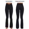 Sunzel No Front Seam Crossover Flare Leggings for Women Hidden