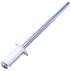 AERZETIX - C57114 - Set of 50 Blind Rivets Diameter 4 x 8 mm Colour White RAL 9010 - Made of Steel/Aluminium - Pop Rivet with Pin Break