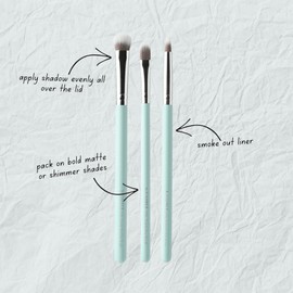 Humble Cosmetics Bold Eye Set - Makeup Brushes - Vegan and Cruelty-Free Eye Makeup Products - Cruelty-Free Brushes - Easy Application - 3 pc