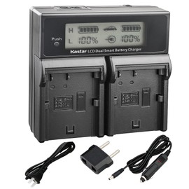 Kastar LCD Dual Fast Charger for BP-511, BP-511A, BP511, BP511A and EOS 5D, 10D, 20D, 30D, 40D, 50D, Digital Rebel 1D, D60, 300D, D30, Kiss Powershot G5, Pro 1, G2, G3, G6, G1, Pro90
