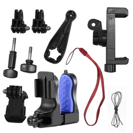 HAMILO Helmet Mount for Action Camera Chin Mount with Smartphone Holder