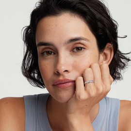 MILACOLATO 925 Sterling Silver Ring 18K Gold Plated Daisy Flower Ring Pink Cubic Zirconia Polished Comfort Fit Sunflower Stacking Statement Wedding Band Ring for Women, Size 9.5