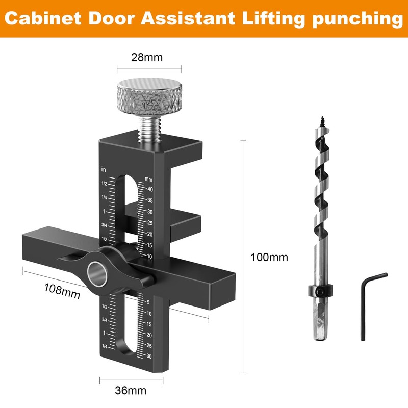 Puriwood Cabinet Door Installation Jig – Adjustable Aluminium Alloy Positioning