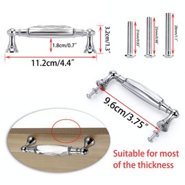 IGNPION 2pcs Crystal Drawer Handles Drawer Wardrobe Kitchen Door Knob Cabinet Pull Door Handle Cupboard Hardware for Home Decorating(Small)