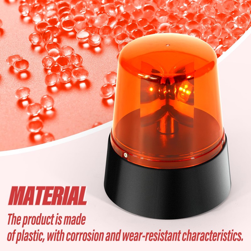 QCDENG 2PCS Red 360 Degree Rotating Strobe Light, Flashing Police