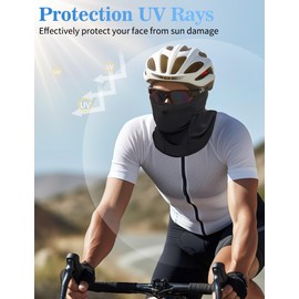 Becellen Balaclava Bicycle Black UV Protection Balaclava Breathable Motorcycle Face Hood Windproof Anti-Dust Balaclava Summer Thin Balaclava for Men and Women, black, Unit size