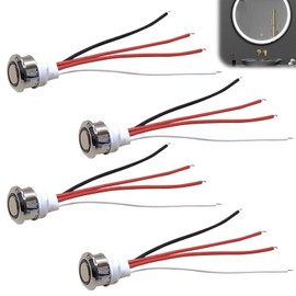 Pack of 4 12 V LED Touch Dimmer Switches: DC 5-24 V Dimmer LED, Sensor Switch Continuous Dimming, Touch Switch for 18 mm Mounting Hole, Touch Switch Sensor Switch for LED Light, Cabinet