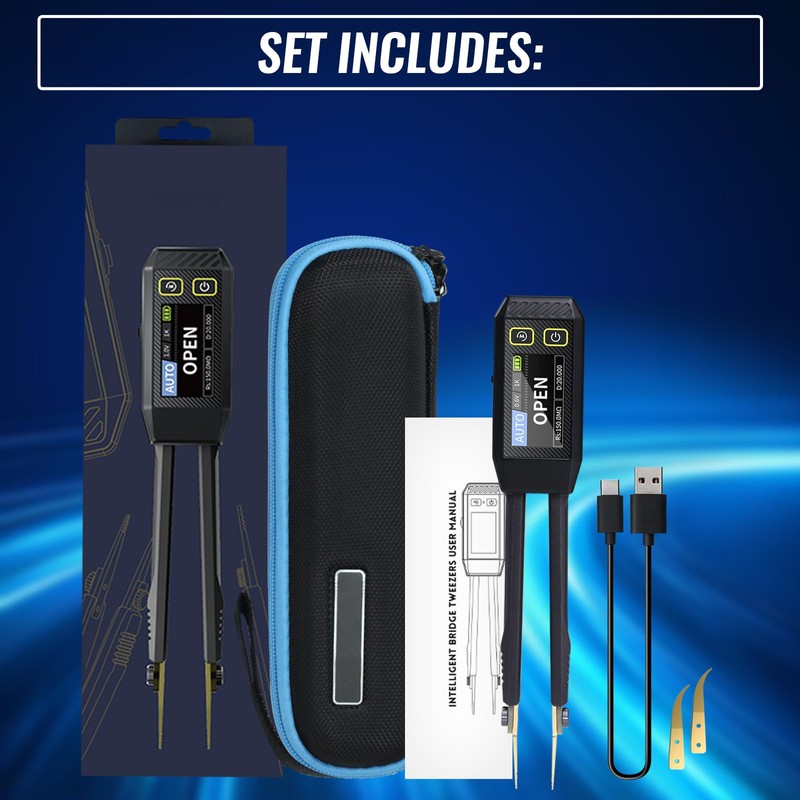 10kHz LCR Meter Tweezer, ESR Meter, Mini SMD Multimeter, Capacitance