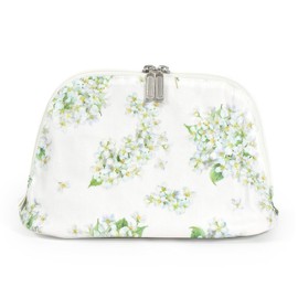 Style Decor W1005710 Round Pouch, Women's, Cute, Cosmetics, Scandinavian Cosmetic Pouch, L, Jasmine, White