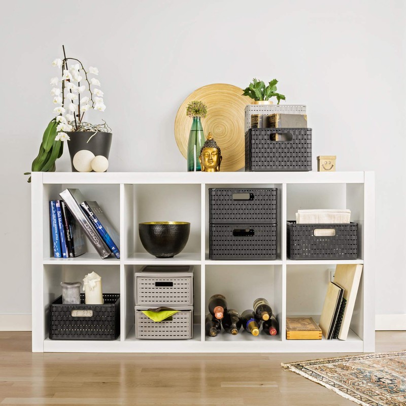 Rotho Country Rattan Effect Storage Box, 18 Litres, Plastic (Polypropylene),