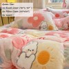 CinYana Pink Floral Duvet Cover Set Queen Fluffy Bedding Set