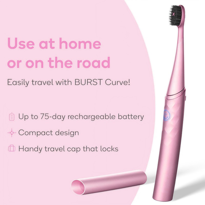 Burst Curve Sonic Electric Toothbrush for Adults (Blush Pink) |
