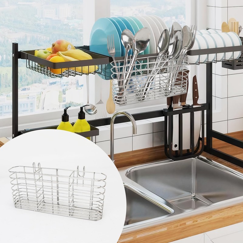 Stainless Steel Utensil Drying Basket Rack Hanging Holder for Knife