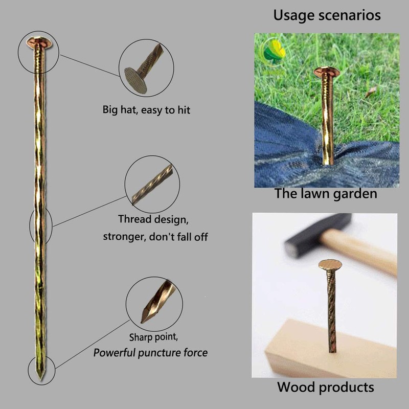 50 Pack - 8" Solid Galvanized Non-Rust Metal Garden Stakes,
