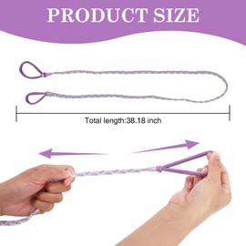 LOGJAM 6 Pack Long Spiral Hair Ties for Women Girls, 38.2" Sport Elastic Braided Hair Ties for Long Hair for Gym Swimming Sports