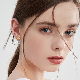 Duck Earrings Sterling Silver Yellow Duck Earring for Women Cute Duck Jewelry for Women