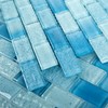 Adedeo Glass Mosaic Tile Light Blue Wave 12 x 12