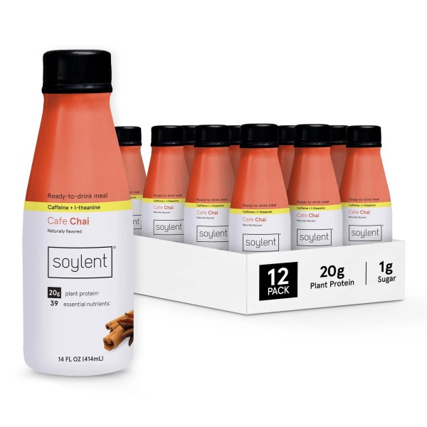 Soylent Complete Nutrition Gluten-Free Vegan Protein Meal Replacement Shake C...