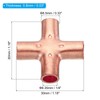 PATIKIL 1/4 Inch ID Copper Union Cross Pipe Fitting, 4
