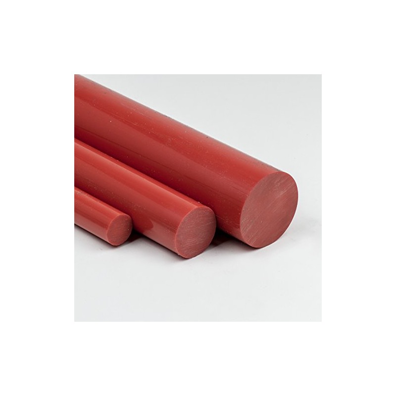 PVC Round Rod, Red, Diameter 30 mm - Plastic Rod
