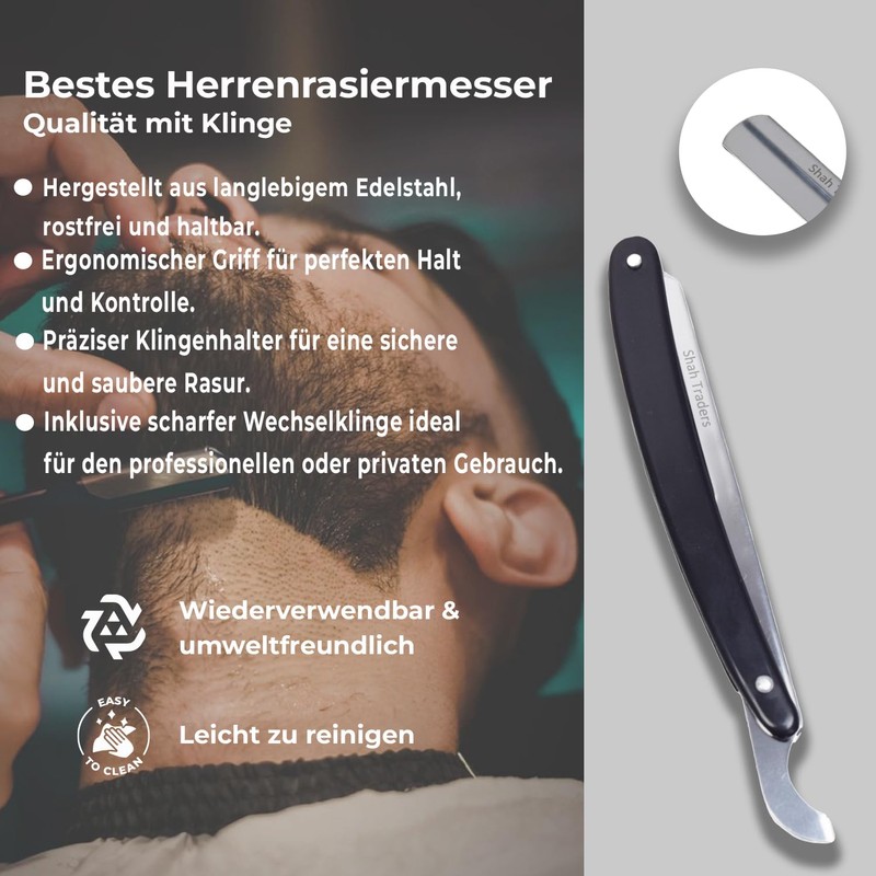 Razor Men's Ustura Razor Blades Men's Razor with Interchangeable Blades