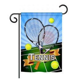 Breeze Decor G159002 Tennis Interests Sports Decorative Vertical Garden Flag, 13" x 18.5", Multi-Color