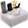 Multifunction PU Leather Tissue Box Holder with Stationery Remote Control